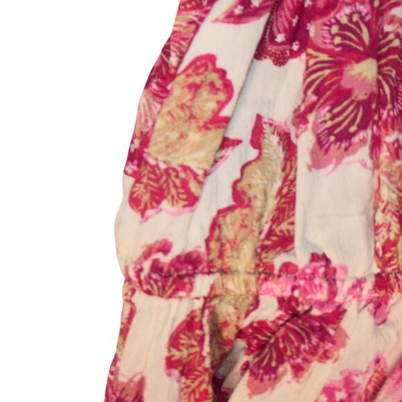 Old Navy Tank Top Womens XL Pink Red Floral Print Halter Tiered Peasant Boho - Picture 4 of 12